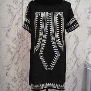 Lightweight embroidered black dress